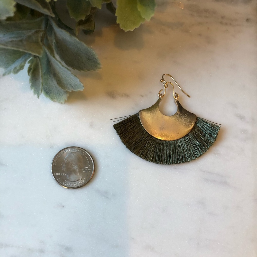 The Cora - Gold Fringe Drop Earrings - Picture 4 of 4